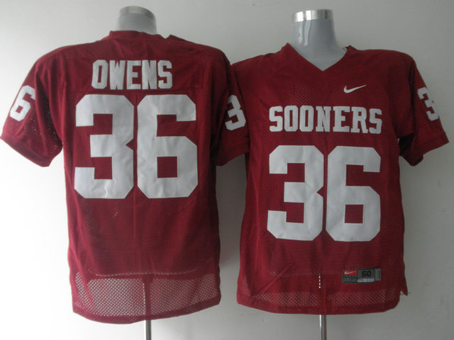 Sooners #36 Steve Owens Red Stitched NCAA Jersey