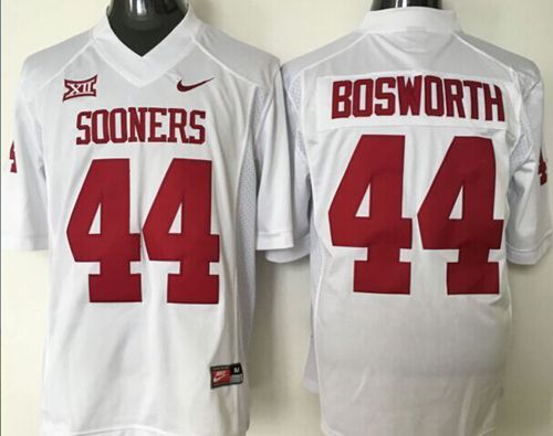 Sooners #44 Brian Bosworth White XII Stitched NCAA Jersey