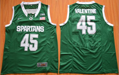 Spartans #45 Denzel Valentine Green Authentic Basketball Stitched NCAA Jersey