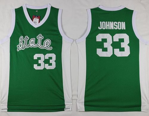 Spartans #33 Magic Johnson Green Throwback Basketball Stitched NCAA Jersey