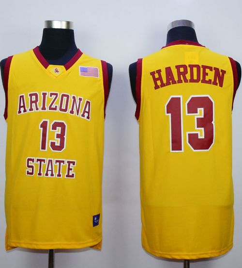 Sun Devils #13 James Harden Gold Stitched NCAA Basketball Jersey