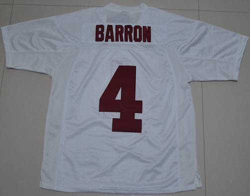 Crimson Tide #4 Mark Barron White Stitched NCAA Jersey