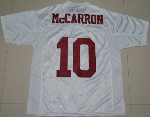 Crimson Tide #10 AJ McCarron White Stitched NCAA Jersey