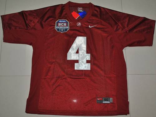 Crimson Tide #4 Marquis Maze Red 2012 BCS Championship Patch Stitched NCAA Jersey
