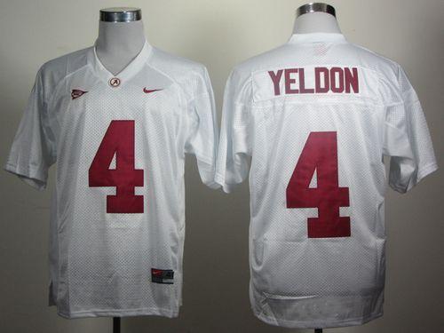 Crimson Tide #4 T.J Yeldon White Stitched NCAA Jersey