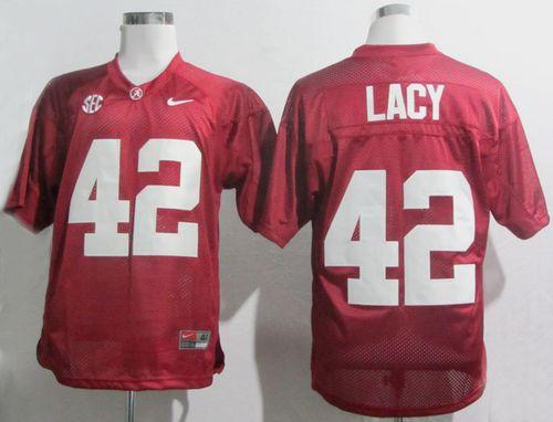 Crimson Tide #42 Eddie Lacy Red SEC Patch Stitched NCAA Jersey