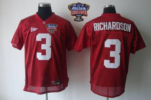 Crimson Tide #3 Trent Richardson Red 2014 Sugar Bowl Patch Stitched NCAA Jersey