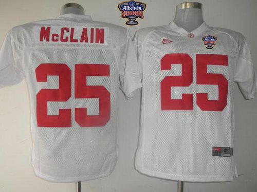 Crimson Tide #25 Rolando McClain White 2014 Sugar Bowl Patch Stitched NCAA Jersey