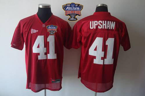 Crimson Tide #41 Courtney Upshaw Red 2014 Sugar Bowl Patch Stitched NCAA Jersey