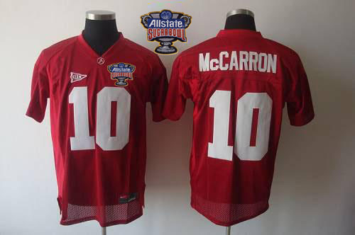 Crimson Tide #10 AJ McCarron Red 2014 Sugar Bowl Patch Stitched NCAA Jersey