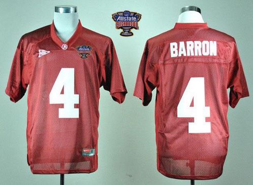 Crimson Tide #4 Mark Barron Red 2014 Sugar Bowl Patch Stitched NCAA Jersey