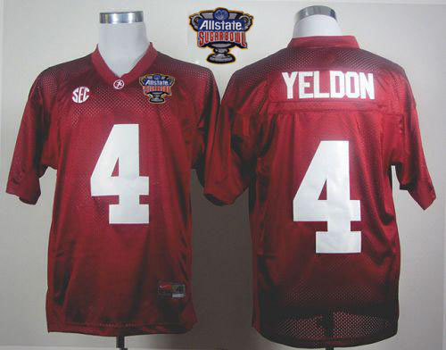 Crimson Tide #4 T.J Yeldon Red 2014 Sugar Bowl Patch Stitched NCAA Jersey