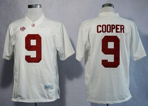 Crimson Tide #9 Amari Cooper White Limited Stitched NCAA Jersey