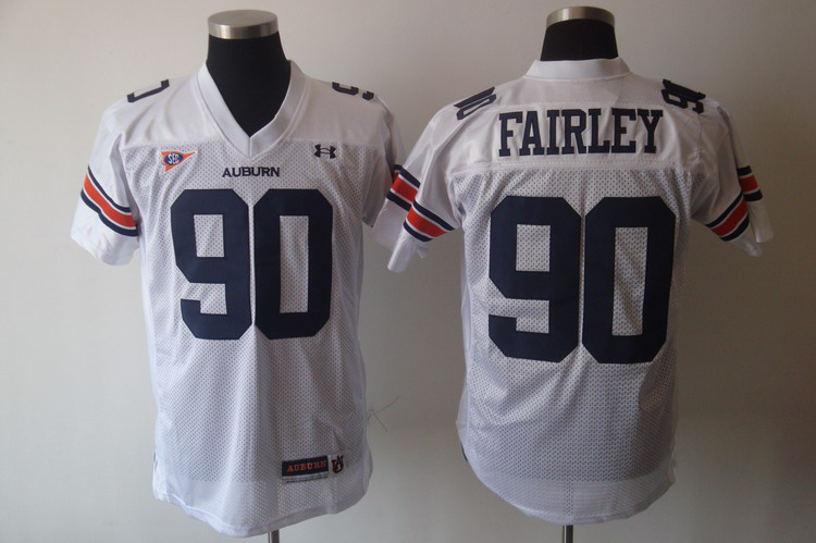 Tigers #90 Fairley White Stitched NCAA Jersey