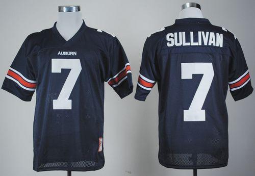 Tigers #7 Pat Sullivan Blue Throwback Stitched NCAA Jersey
