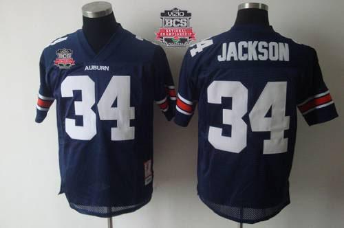 Tigers #34 Bo Jackson Blue 2014 BCS Bowl Patch Stitched NCAA Jersey
