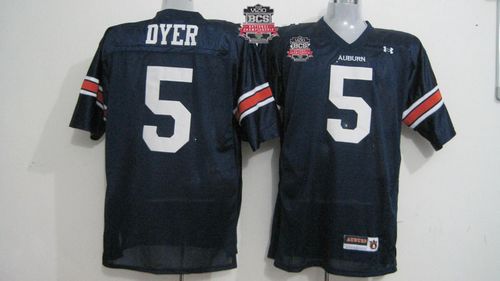 Tigers #5 Michael Dyer Blue 2014 BCS Bowl Patch Stitched NCAA Jersey