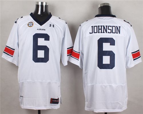 Tigers #6 Jeremy Johnson White Stitched NCAA Jersey