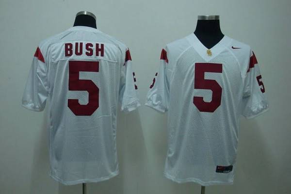 Trojans #5 Reggie Bush White Stitched NCAA Jersey