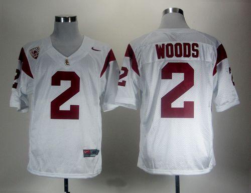 Trojans #2 Robert Woods White With Pac 12 Patch Stitched NCAA Jersey