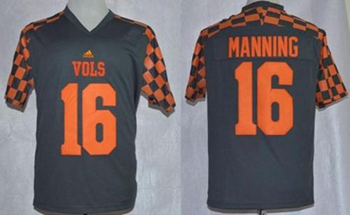 Vols #16 Peyton Manning Grey  Event Stitched NCAA Jersey