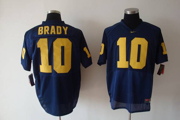 Wolverines Tom Brady #10 Blue Stitched NCAA Jersey