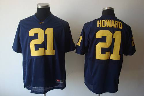 Wolverines #21 Desmond Howard Blue Stitched NCAA Jersey