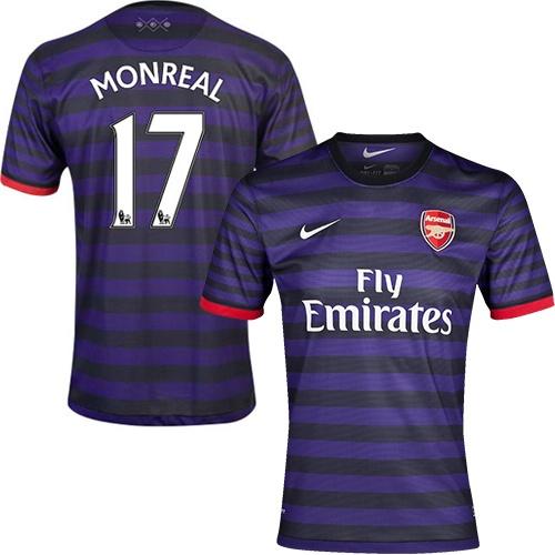 Arsenal #17 Nacho Monreal Away Soccer Club Jersey