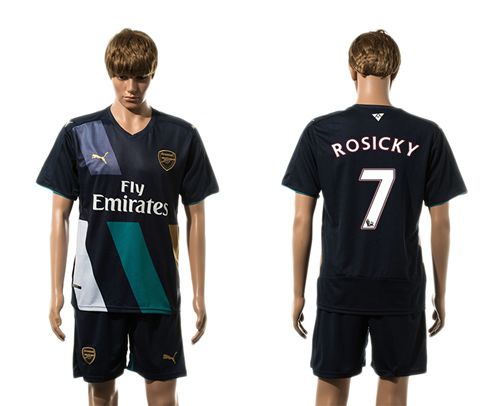 Arsenal #7 Rosicky Dark Blue Soccer Club Jersey