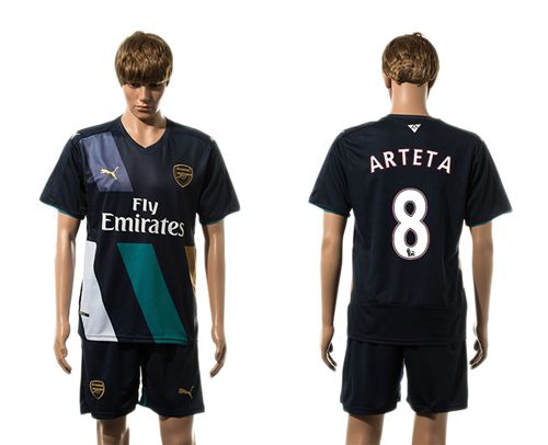 Arsenal #8 Arteta Dark Blue Soccer Club Jersey