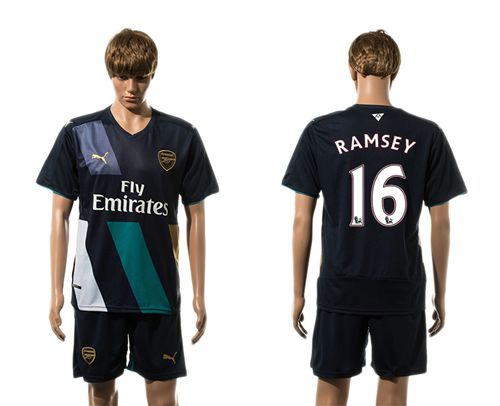 Arsenal #16 Ramsey Dark Blue Soccer Club Jersey