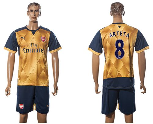 Arsenal #8 Arteta Gold Soccer Club Jersey