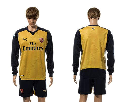 Arsenal Blank Gold Long Sleeves Soccer Club Jersey