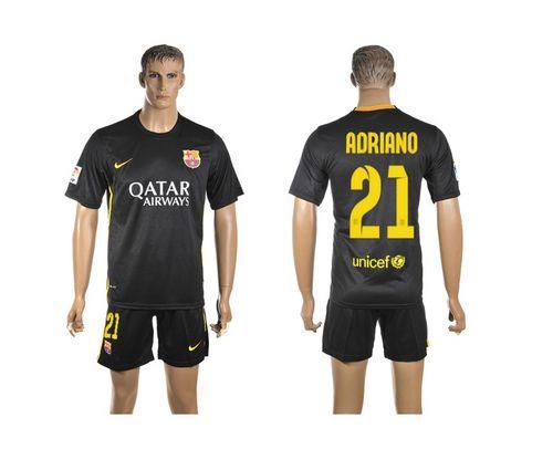 Barcelona #21 Adriano Black Soccer Club Jersey