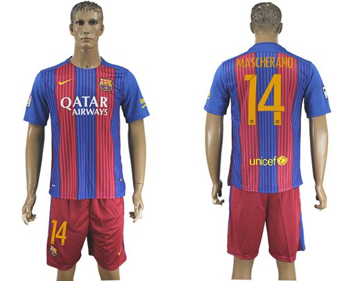 Barcelona #22 Dani Alves Home Long Sleeves Soccer Club Jersey
