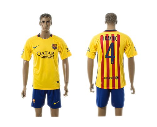 Barcelona #4 I.Rakitic Away Soccer Club Jersey