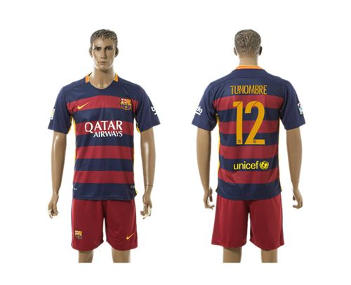 Barcelona #12 Tunombre Home Soccer Club Jersey