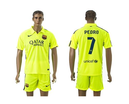 Barcelona #7 Pedro Away Soccer Club Jersey