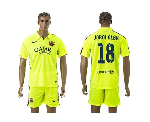 Barcelona #18 Jordi Alba Away Soccer Club Jersey