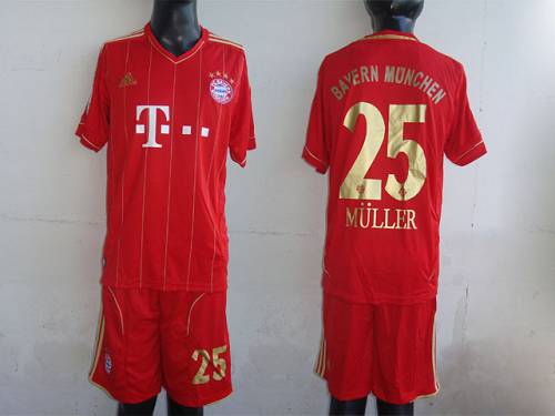 Bayern #25 Bayern Munchen 2011/2012 Red Home Soccer Club Jersey