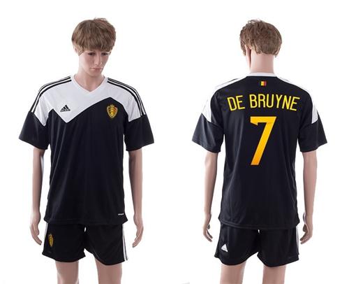 Belgium #7 De Bruyne Black Away Soccer Club Jersey