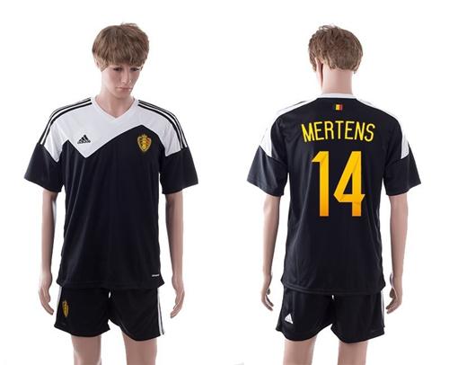 Belgium #14 Mertens Black Away Soccer Club Jersey