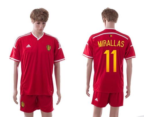 Belgium #11 Mirallas Red Home Soccer Club Jersey