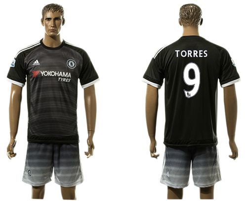 Chelsea #9 Torres Black Soccer Club Jersey