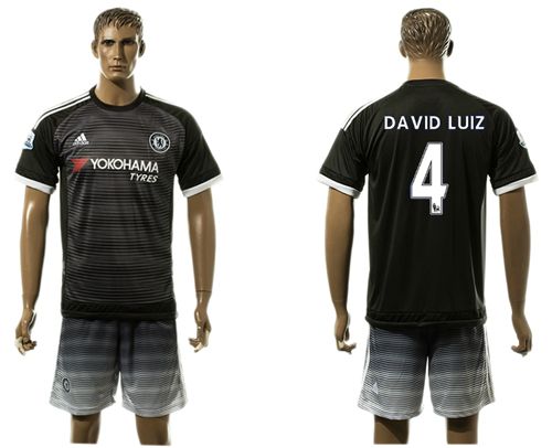 Chelsea #4 David Luiz Black Soccer Club Jersey