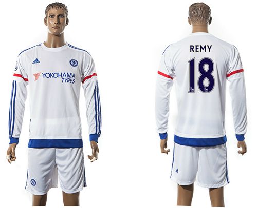 Chelsea #18 Remy Away Long Sleeves Soccer Club Jersey