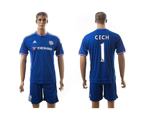 Chelsea #1 Cech Blue Soccer Club Jersey