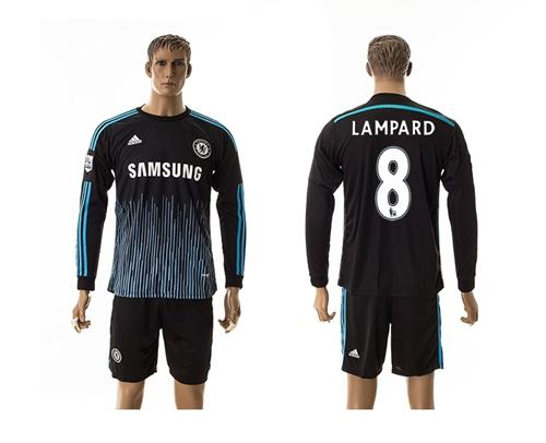 Chelsea #8 Lampard Away Long Sleeves Soccer Club Jersey