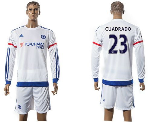 Chelsea #23 Cuadrado Away Long Sleeves Soccer Club Jersey