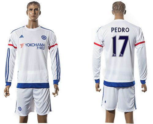 Chelsea #17 Pedro Away Long Sleeves Soccer Club Jersey